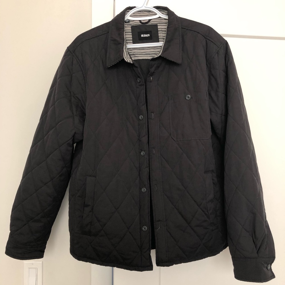 Mens Hudson Jeans quilted black jacket